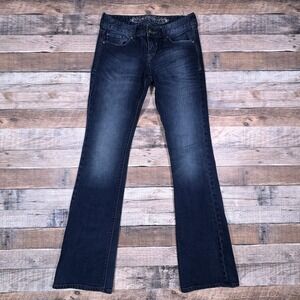 Express Women Jeans Stella Bootcut Low Rise Dark Wash 0R Stretch Denim